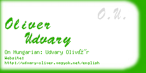 oliver udvary business card